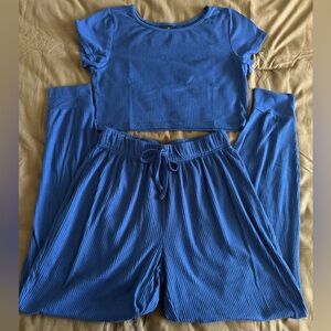 Fashion Nova blue comfy sleeping set